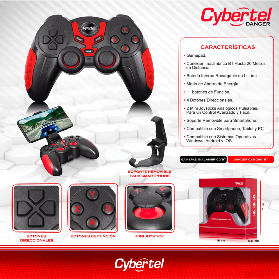 Gamepad Inalámbrico Danger CYB G801BT Bluetooth Recargable - Imagen 5