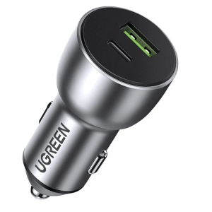 Cargador Rápido para Auto UGREEN 2 Puertos 60W USB-C + USB-A PD 3.0